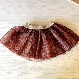 Hello Kitty Glitter Tulle Leopard Print Skirt Size 18 Months